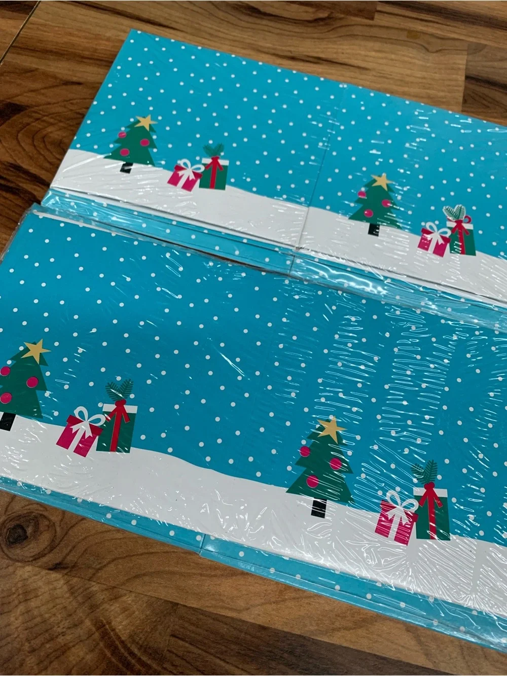 Set of 4 Jolly Holidays Cube Gift Boxes. New. Sealed Packaging. 5” X 5” X 4.5”